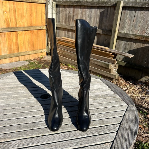 Schutz Women's knee high black leather boots size 9 - Picture 2 of 9